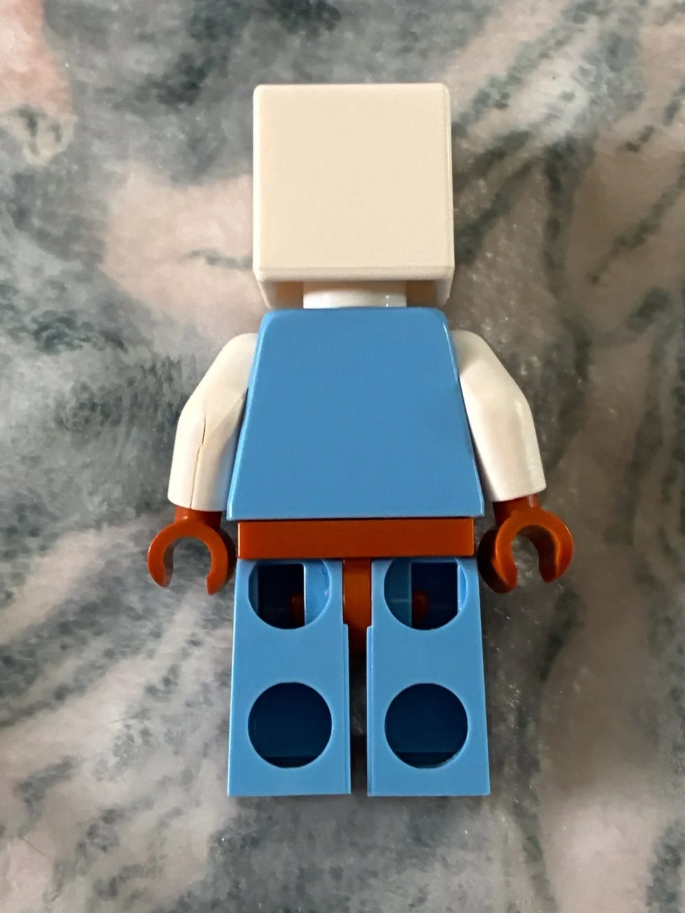 Blue Pixel Character Minifigure Kids Toy - White Sleeves